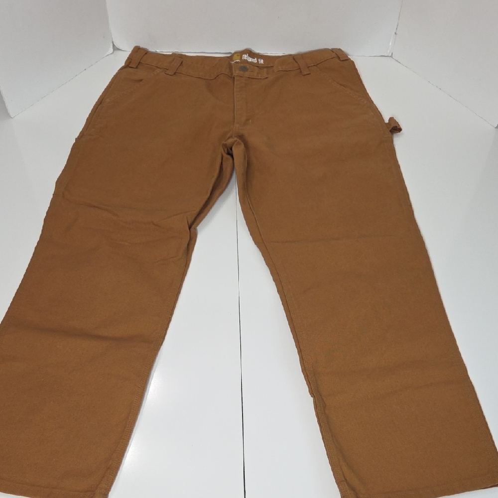 Carhartt Men's Brown Duck Relaxed Fit Work Pants 38x30